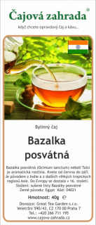 Bazalka posvátná (Tulsi) - bylinný čaj
