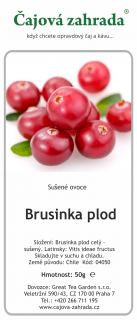 Brusinka plod - bylinný čaj