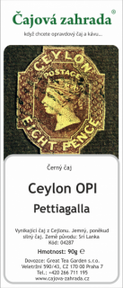 Ceylon OPI Pettiagalla - černý čaj černý čaj 1000g