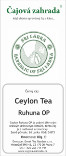 Ceylon Ruhuna 80g - černý čaj