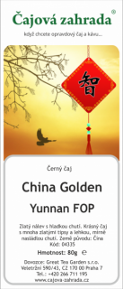 China Golden Yunnan FOP - černý čaj černý čaj 500g