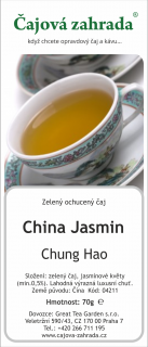 China Jasmin Chung Hao - jasmínový čaj zelený čaj 70g