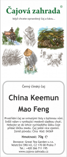 China Keemun Mao Feng - černý čaj černý čaj 70g