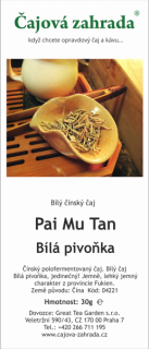 China Pai Mu Tan - bílý čaj bílý čaj 1000g