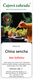 China Sencha - zelený čaj BEZ KOFEINU zelený čaj 1000g