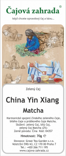 China Yin Xiang & Matcha - zelený čaj zelený čaj 500g