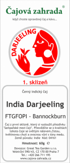 India Darjeeling FTGFOPI Bannockburn - černý čaj černý čaj 1000g
