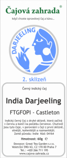 India Darjeeling FTGFOPI Castleton - černý čaj černý čaj 1000g