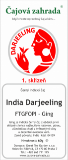 India Darjeeling FTGFOPI Ging - černý čaj černý čaj 1000g