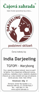 India Darjeeling FTGFOPI Marybong - černý čaj černý čaj 1000g