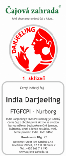 India Darjeeling FTGFOPI Nurbong - černý čaj černý čaj 1000g