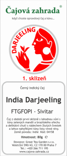 India Darjeeling FTGFOPI Sivitar - černý čaj černý čaj 1000g