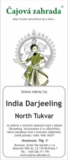 India Darjeeling KGFOPI North Tukvar - zelený čaj zelený čaj 70g