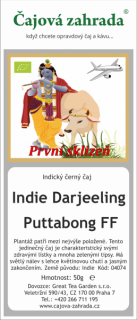 India Darjeeling Puttabong FF - černý čaj černý čaj 500g
