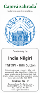 India Nilgiri TGFOPI High Grown Sutton - černý čaj černý čaj 1000g