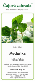 Meduňkový čaj - bylinný čaj