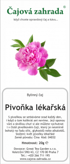 Pivoňka lékařská - bylinný čaj