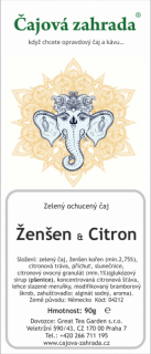 Ženšen & Citron - zelený ochucený čaj zelený čaj 1000g