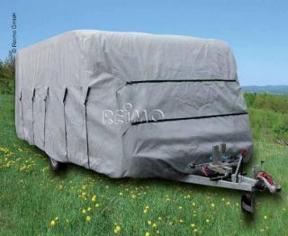 Ochranný kryt karavanu Reimo na šířku 250 cm šedý Délka: 630 cm - 670 cm