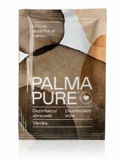 Dezinfekční a osvěžující ubrousek Palma Pure- Vanilka Velikost balení: 10 ks