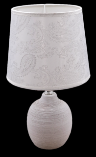 Stolní lampička bílá s keramickou podstavou