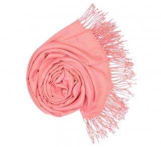 Dámská jemně pudrově růžová pašmína P117 / Dámská růžová šála