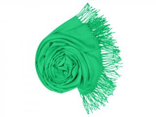 Dámská smaragdově zelená pašmína P81 / Dámská smaragdově zelená šála