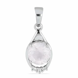 STŘÍBRNÝ PŘÍVĚSEK S RŮŽENÍNEM JASMINE  Růženín (Rose Quartz) - láska a soucit