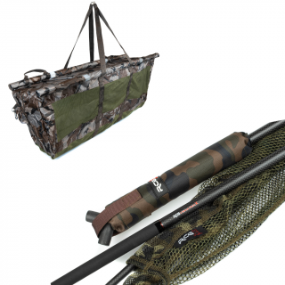 RCG Podběrák Venator X Camo 2-dílný 42  + RCG vážící a plovoucí sak na ryby Venator Camo