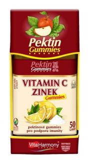 Vitamin C &amp; Zinek Gummies, 50 gum., doplněk stravy  (Pektinové gummies pro podporu imunity)