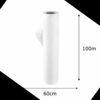 Jednorázové prostěradlo v roli 60cm x 100m s perforací - bílé