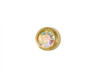 Náušnice pro piercing Rainbow Crystal Studex Plus 12páru - zlatá barva