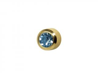 Náušnice pro piercing sada Aquamarine - modrá STUDEX Plus 12páru - zlatá barva