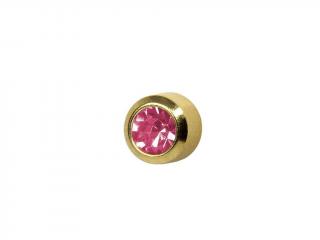 Náušnice pro piercing sada October Rose - růžová STUDEX Plus 12páru - zlatá barva