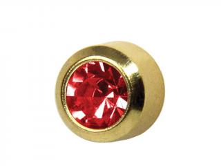 Náušnice pro piercing sada STUDEX červená R207Y - zlatá barva