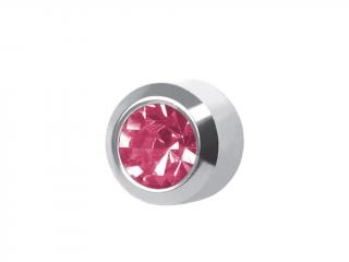 Náušnice pro piercing sada STUDEX R210W, růžové, stříbrná barva, 12ks