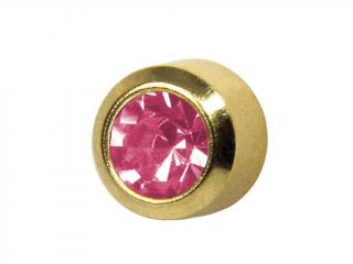 Náušnice pro piercing sada STUDEX růžová R210Y - zlatá barva