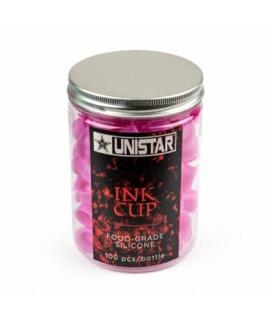 Silikonové kalíšky na barvy Unistar, 100ks, 13mm, růžové