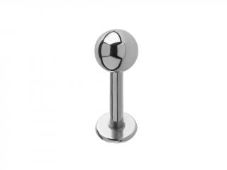 Titanový piercing micro labret s kuličkou - 5ks Velikost: 1,2x10x3mm