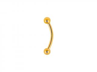 Titanový piercing ve tvaru banánku - zlatá barva Velikost: 1,2 x 12 mm