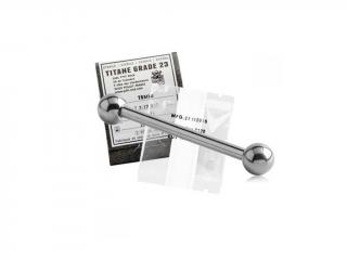 Titanový rovný Barbell sterilní - 5ks Velikost: 1.6x14x5mm