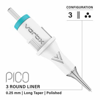 Vertix PICO 3 Round Liner Long Taper 0,25mm 25/3RLLT