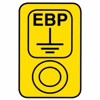 Žlutý štítek EBP bod 20x40mm (balení 30ks)