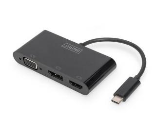 452109 - Digitus DIGITUS USB-C™ 3v1 adaptér pro tři monitory (HDMI, DP, VGA) - DA-70859