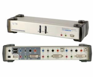 Aten CS-1782A KVM přepínač 2-port DVI KVMP USB, usb hub, audio 7.1, kabely