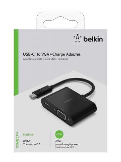 Belkin USB-C adaptér na VGA + 60W napájení, černá