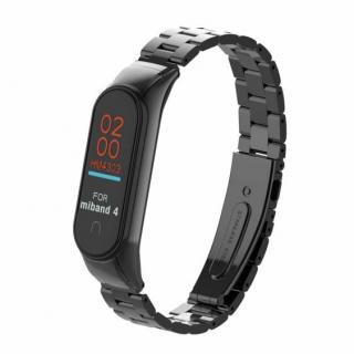 DEVEROUX DEV0015 OCELOVÝ ŘEMÍNEK PRO MIBAND 3/4 - ČERNÝ