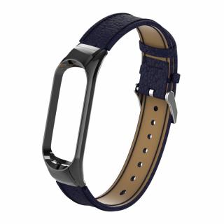 Deveroux Kožený řemínek lichee pro MiBand 3/4 - Modrý DEV0023  BARVA - bílá