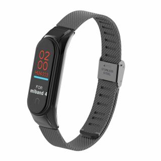 DEVEROUX OCELOVÝ MILÁNSKÝ ŘEMÍNEK PRO MIBAND 3/4, EASY CLICK - ČERNÝ  Barva - černá