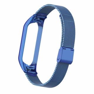 Deveroux Ocelový milánský řemínek pro MiBand 3/4, easy click - Modrý DEV0003